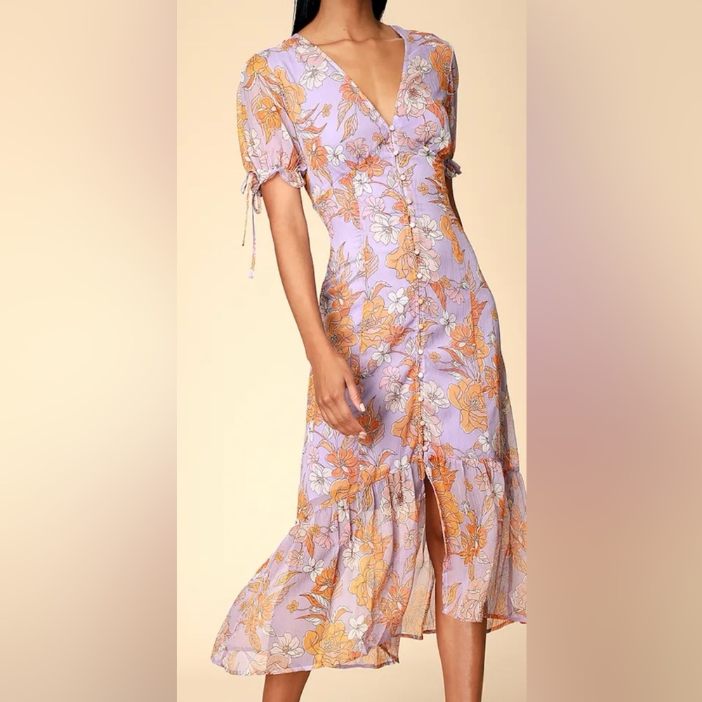 Floral Purple and Orange Women's Skirt